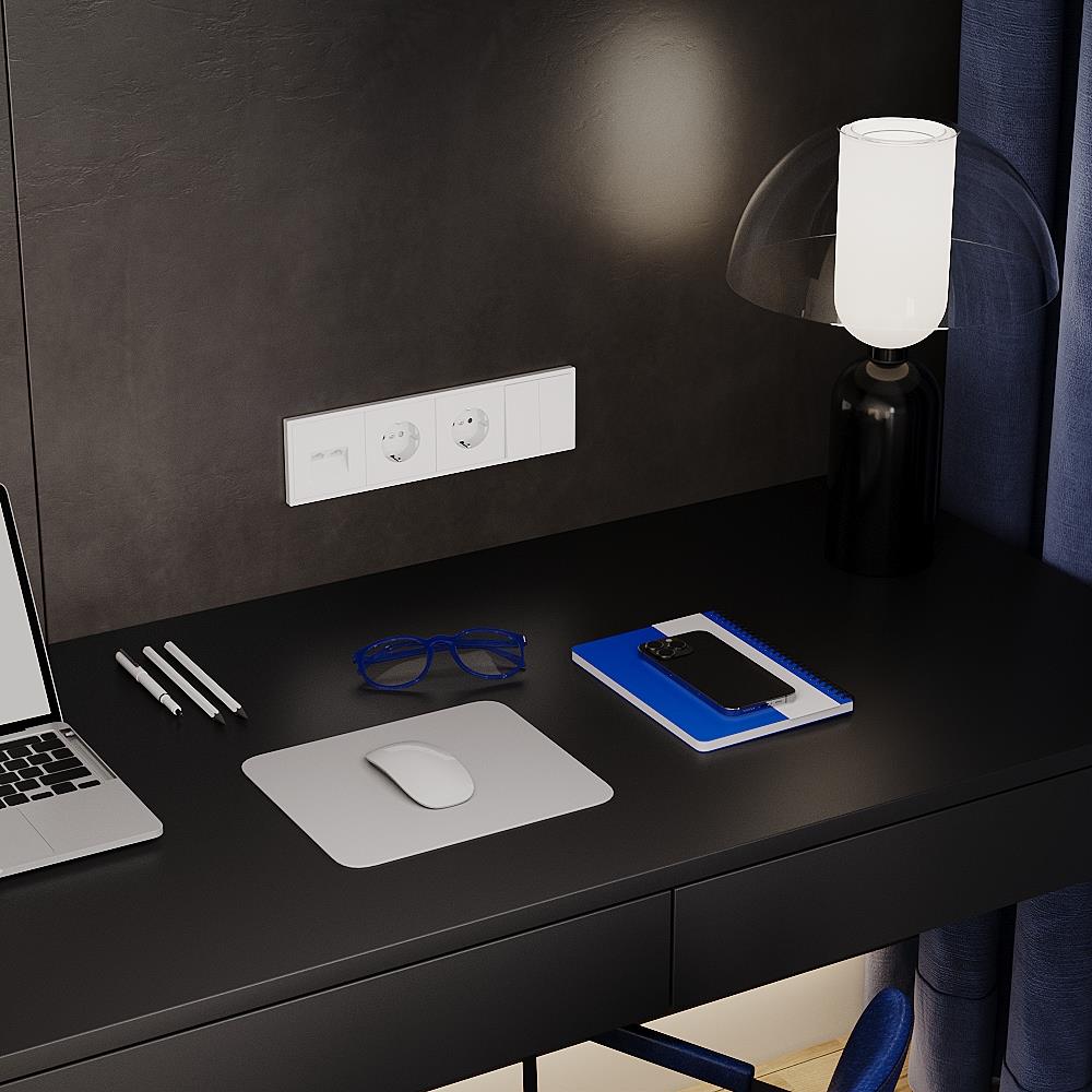 Выключатель двухклавишный встраиваемый Voltum S70 Белый матовый VLS020102 — изображение 4