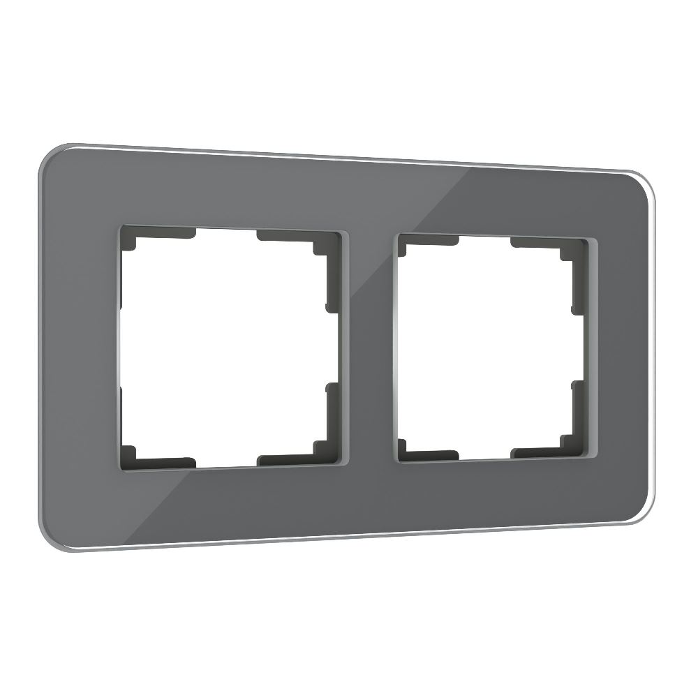 Рамка стеклянная Werkel Elite на 2 поста Графит W0022440