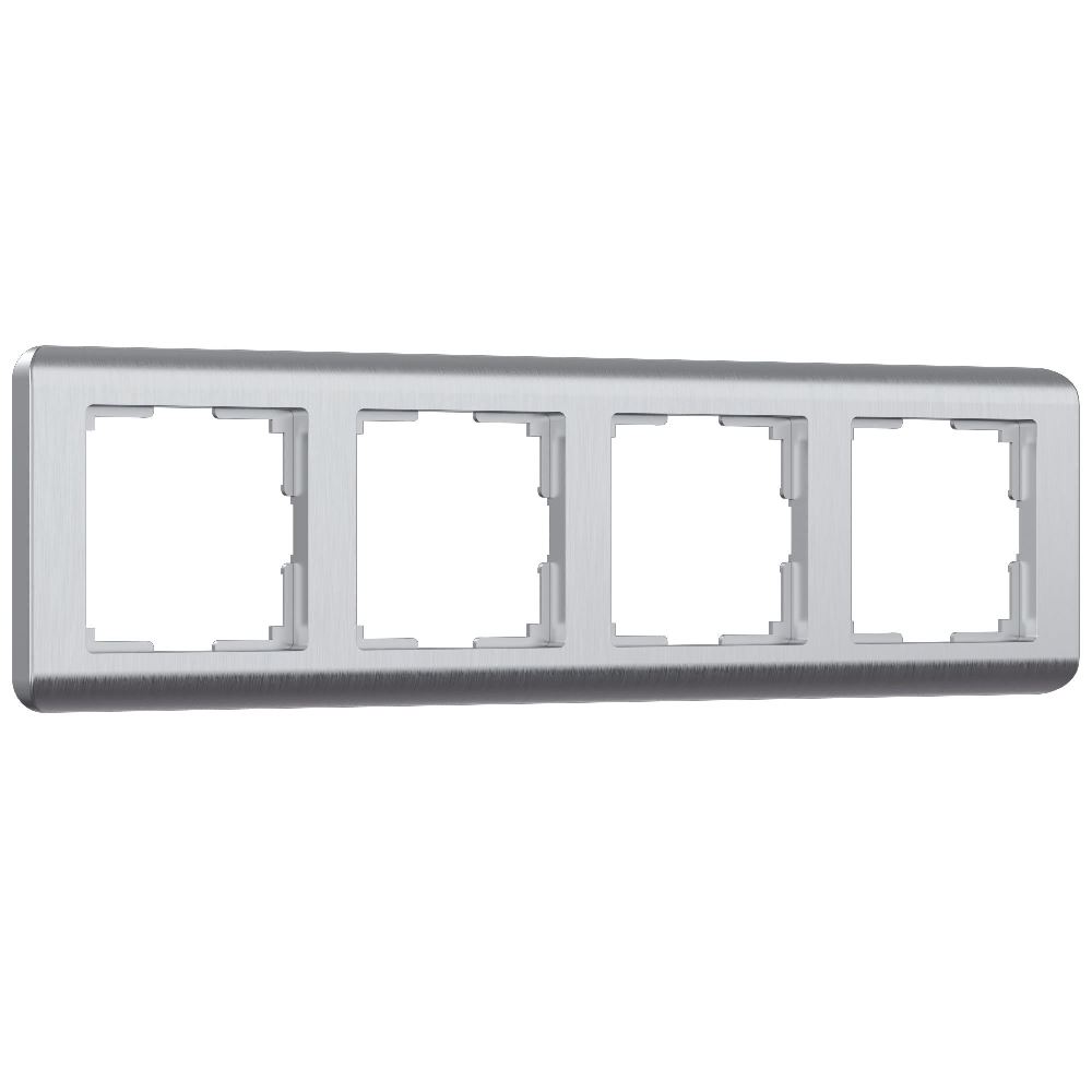 Рамка из поликарбоната Werkel Stream на 4 поста Серебряный W0042106