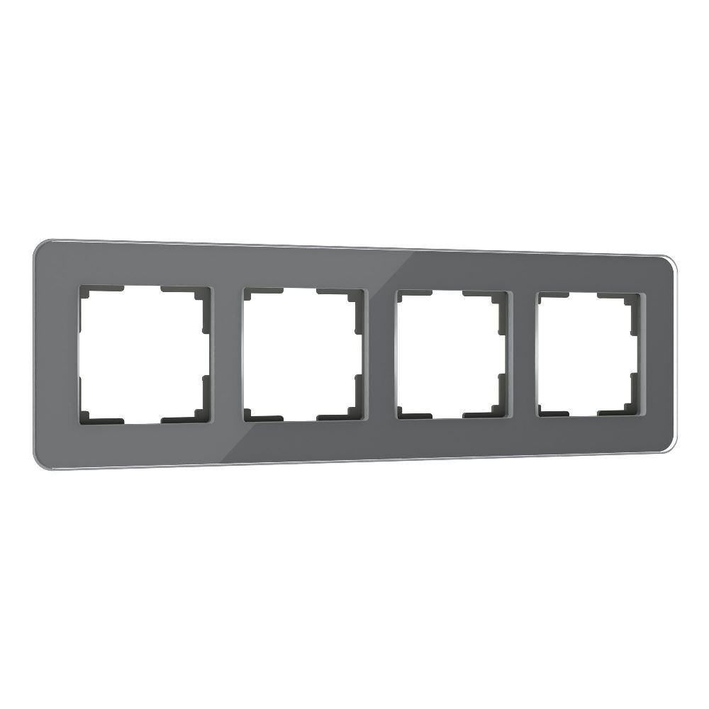 Рамка стеклянная Werkel Elite на 4 поста Графит W0042440