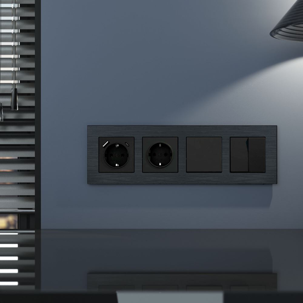 Рамка из металла Werkel AluMax на 4 поста Черный алюминий W0043508 — изображение 2