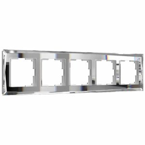 Рамка стеклянная Werkel Diamant на 5 постов Зеркальный W0051220