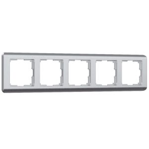 Рамка из поликарбоната Werkel Stream на 5 постов Серебряный W0052106