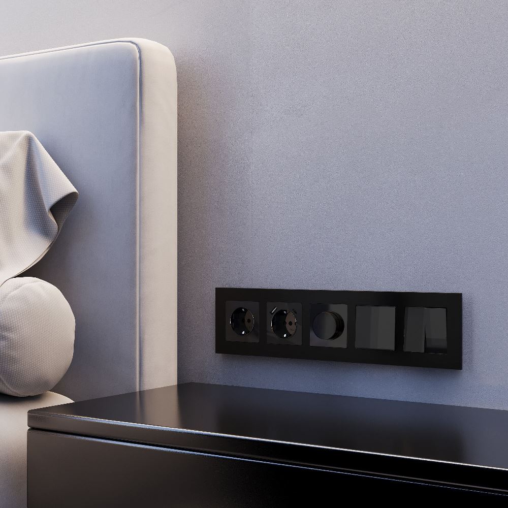 Рамка из металла Werkel AluMax на 5 постов Черный алюминий W0053508 — изображение 3