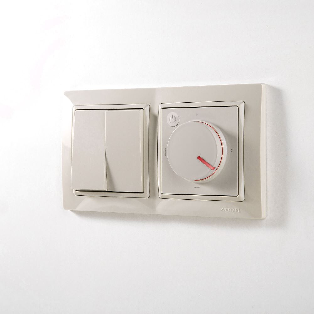 Выключатель двухклавишный встраиваемый проходной Werkel Слоновая кость W1122003 — изображение 2