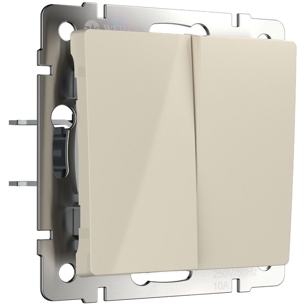 Выключатель двухклавишный встраиваемый перекрестный Werkel Слоновая кость W1123003