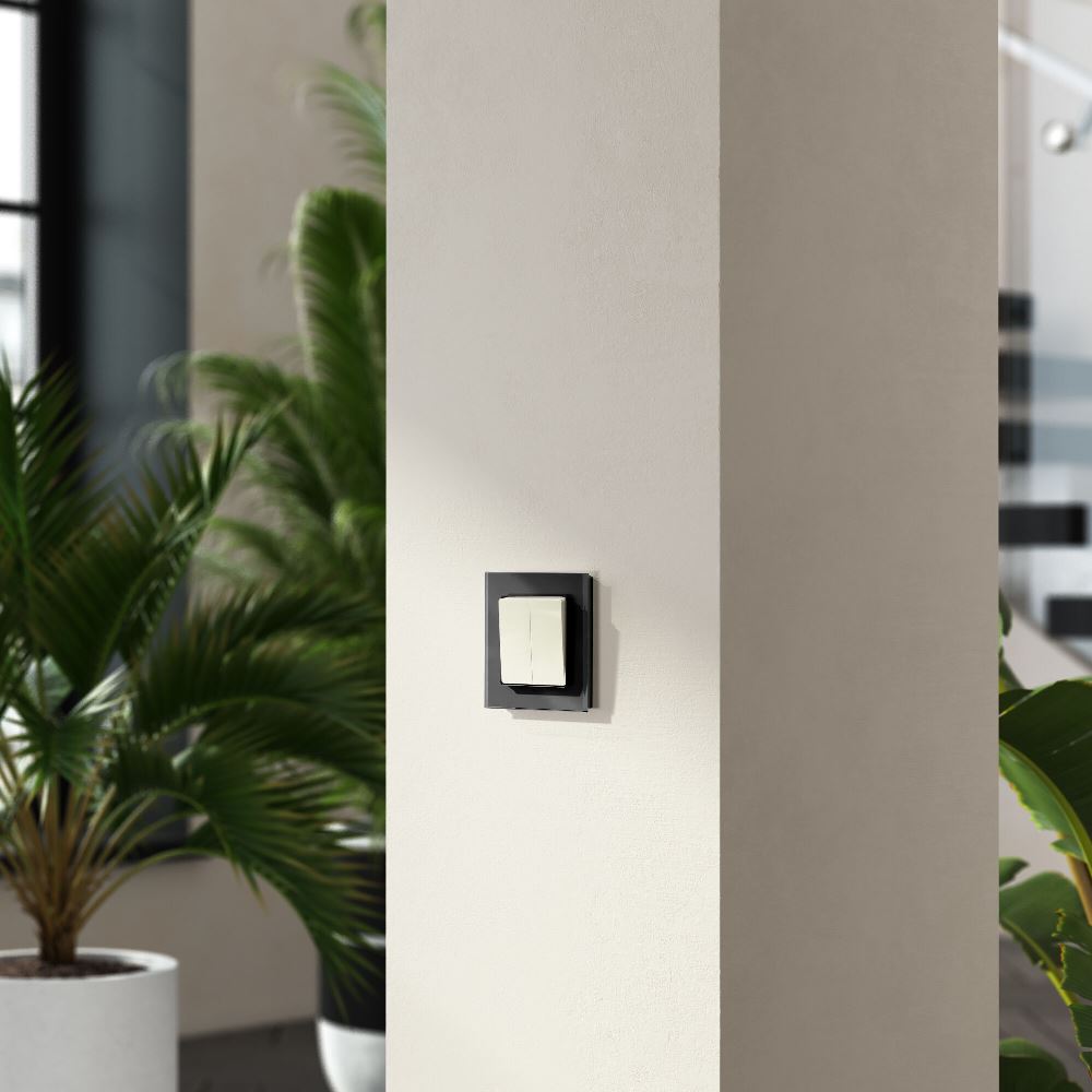 Выключатель двухклавишный встраиваемый перекрестный Werkel Слоновая кость W1123003 — изображение 2