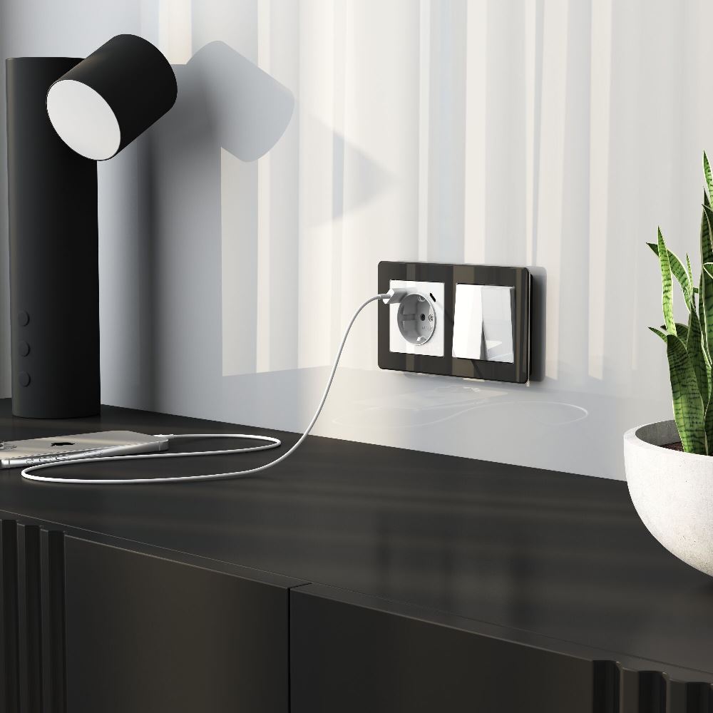 Выключатель двухклавишный встраиваемый перекрестный Werkel Белый W1123041 — изображение 2