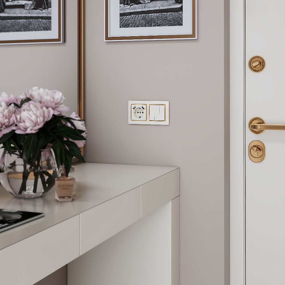 Выключатель трехклавишный встраиваемый Werkel Слоновая кость W1130003 — изображение 2