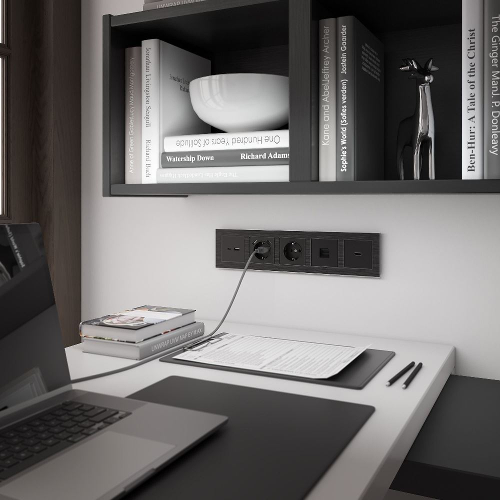 Розетка встраиваемая телефонная Werkel RJ-11 Черный матовый W1182008 — изображение 2