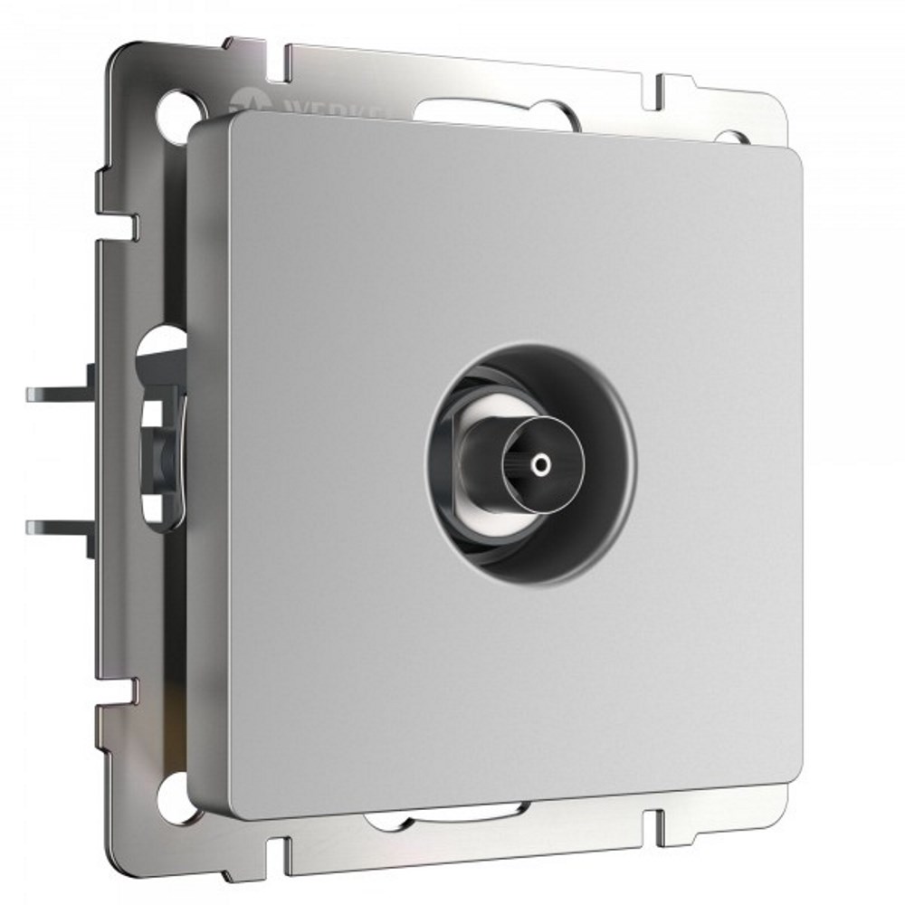 ТВ-розетка встраиваемая оконечная Werkel Серебряный W1183006