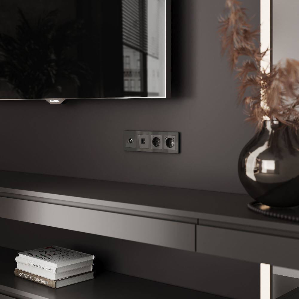 ТВ-розетка встраиваемая оконечная Werkel Графит W1183044 — изображение 2