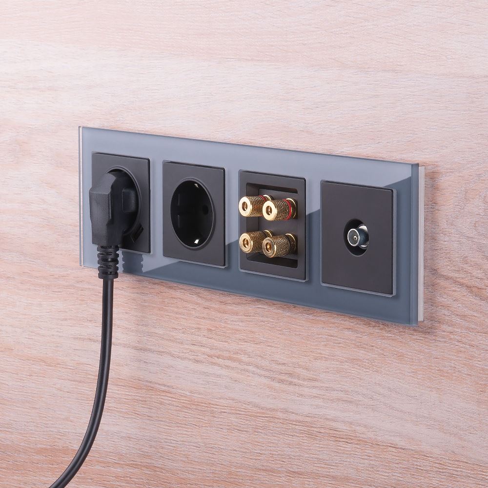 ТВ-розетка встраиваемая проходная Werkel Черный матовый W1184008 — изображение 3