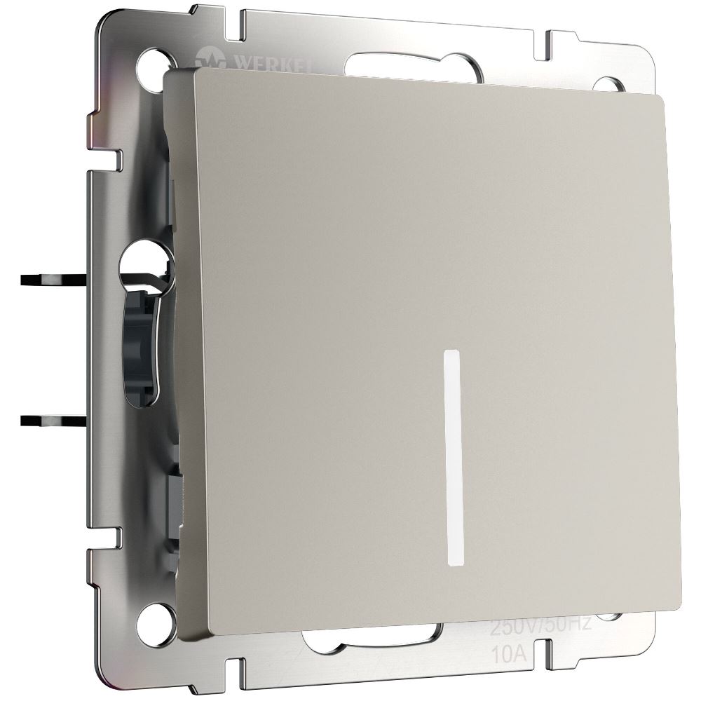Выключатель одноклавишный встраиваемый Werkel с подсветкой Дымчатый W1210104