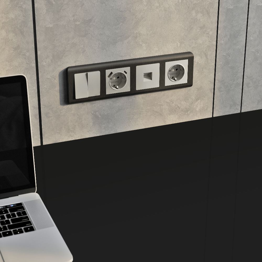 Розетка встраиваемая Werkel с заземлением и шторками Дымчатый W1271104 — изображение 3