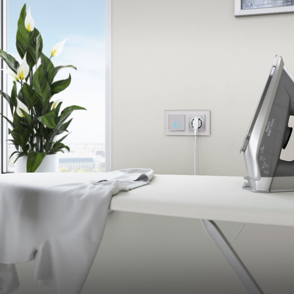 Выключатель двухклавишный встраиваемый сенсорный Werkel с Wifi Cеребряный W4520606 — изображение 3