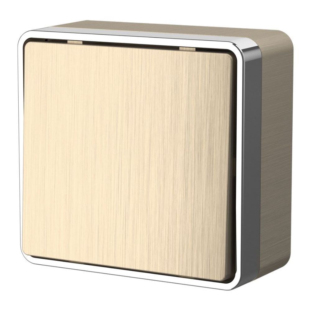 Выключатель одноклавишный накладной Werkel Шампань рифленый W5010010