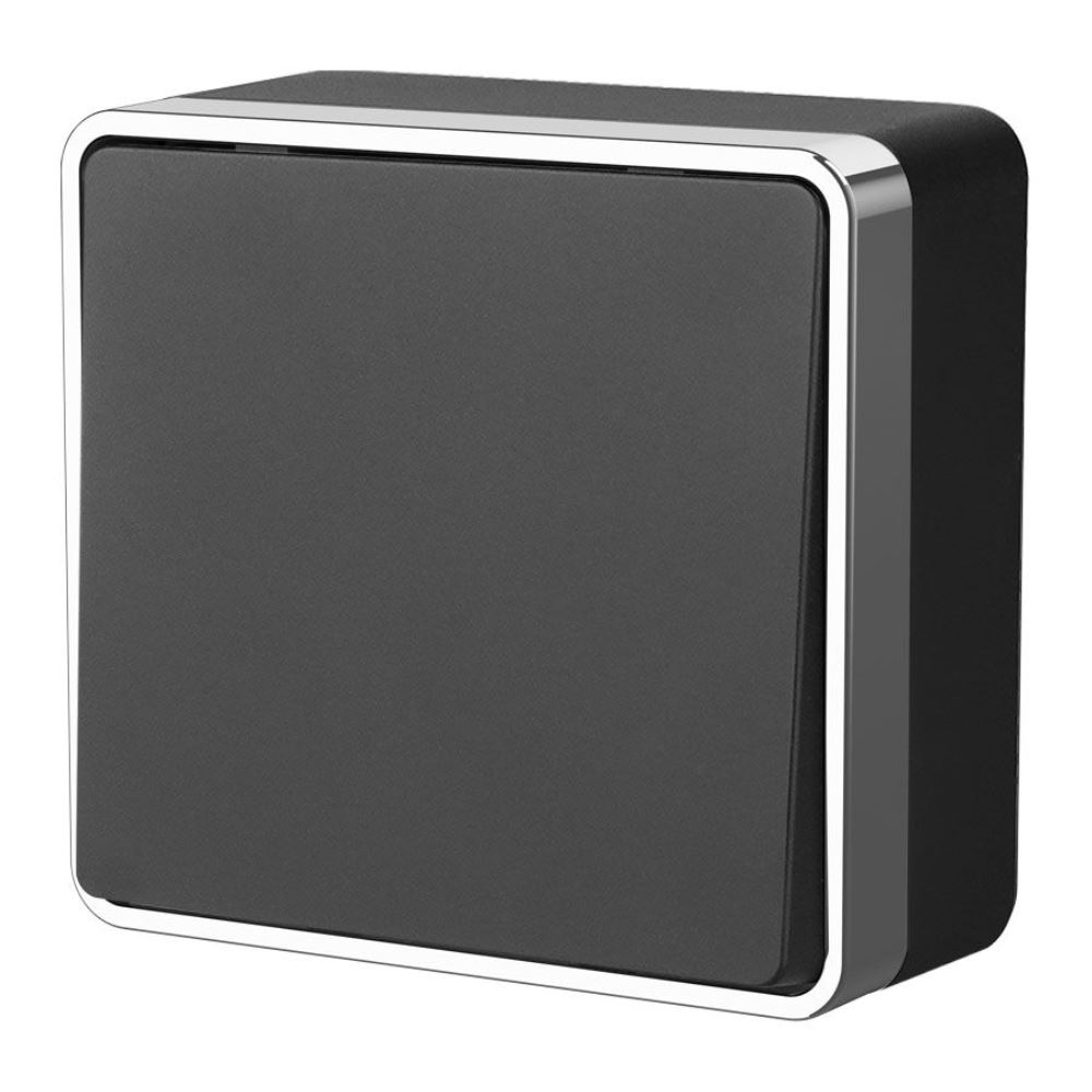 Выключатель одноклавишный накладной Werkel Черный / Хром W5010035