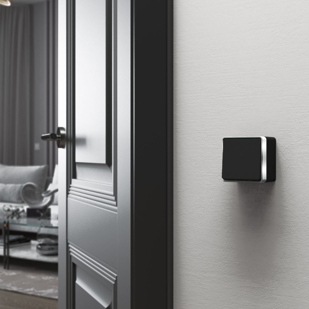 Выключатель одноклавишный накладной проходной Werkel Черный / Хром W5012035 — изображение 2