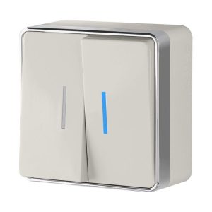 Выключатель двухклавишный накладной Werkel Gallant с подсветкой Слоновая кость W5020103