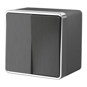 Выключатель двухклавишный накладной влагозащищенный Werkel Gallant Графит W5020204