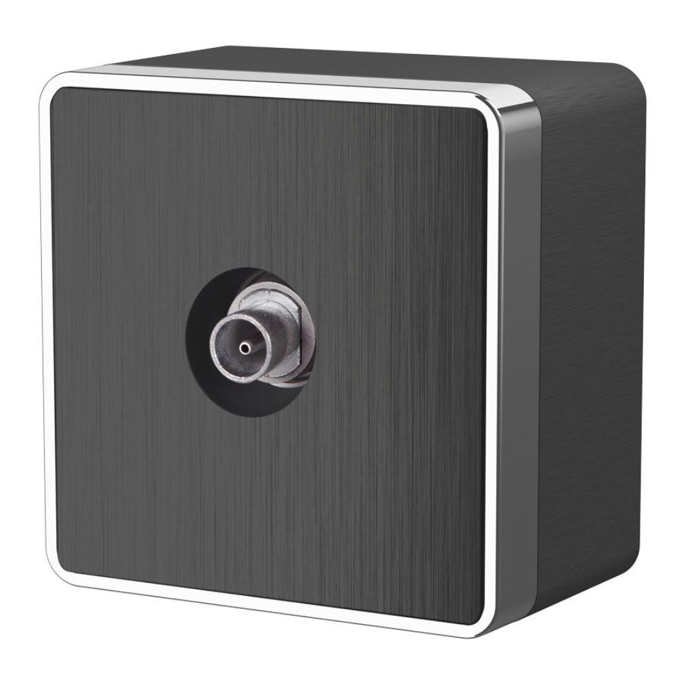 ТВ-розетка накладная оконечная Werkel Gallant Графит рифленый W5083004