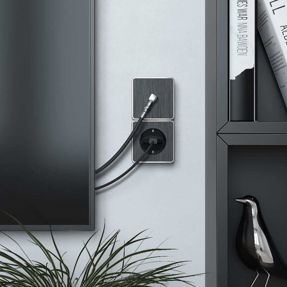 ТВ-розетка накладная оконечная Werkel Gallant Графит рифленый W5083004 — изображение 2