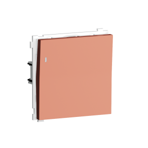 Выключатель одноклавишный встраиваемый Donel R98 с подсветкой Коралл матовый DA03101-DA29045