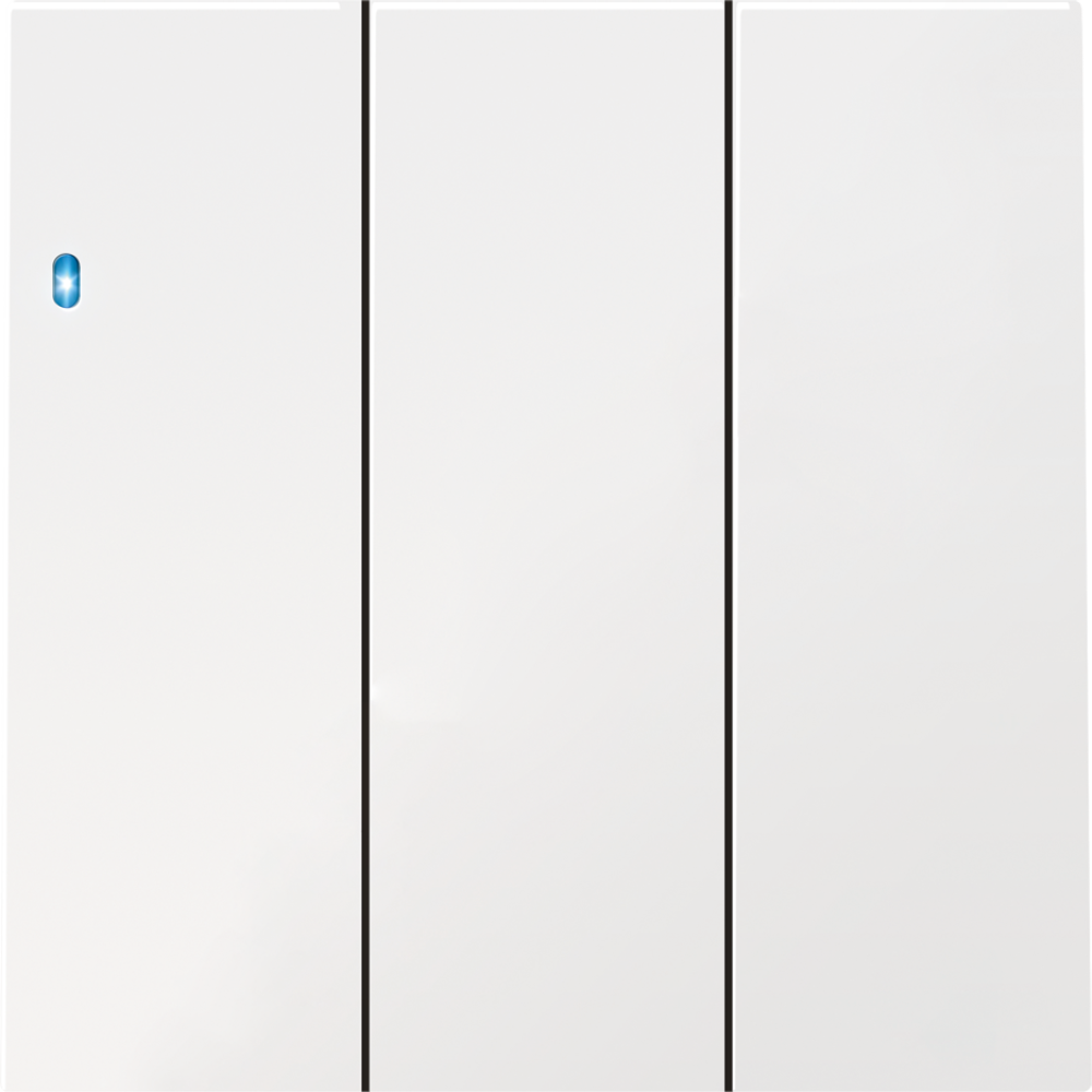 Выключатель трехклавишный встраиваемый Donel R98 с подсветкой Белый глянцевый DA03103-DA28303 — изображение 2