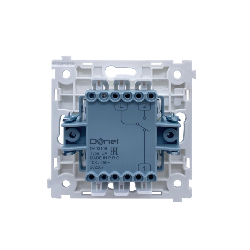 Выключатель одноклавишный встраиваемый проходной Donel R98 с подсветкой Шоколад матовый DA03106-DA29042 — изображение 4