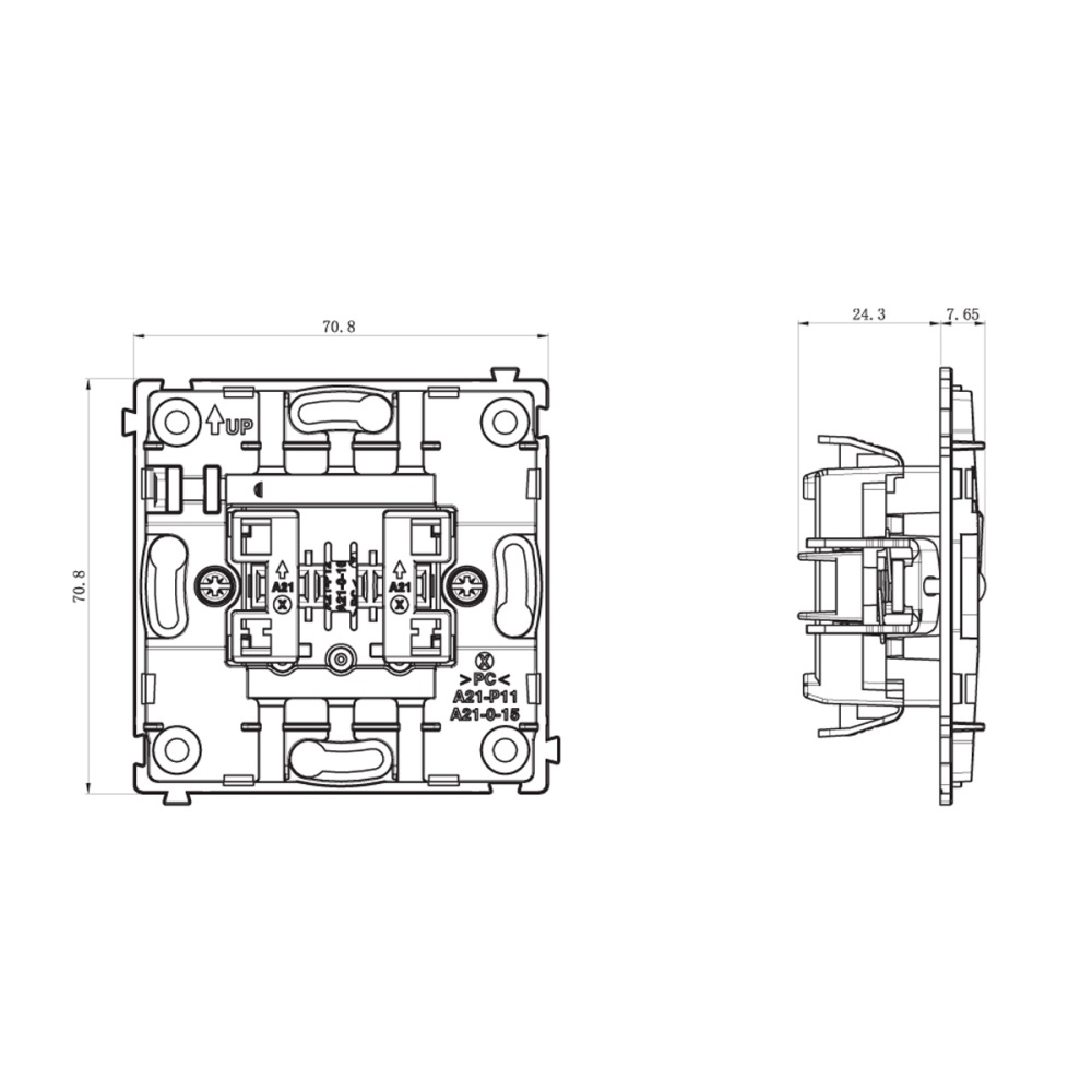 Выключатель одноклавишный встраиваемый проходной Donel R98 с подсветкой Шоколад матовый DA03106-DA29042 — изображение 6