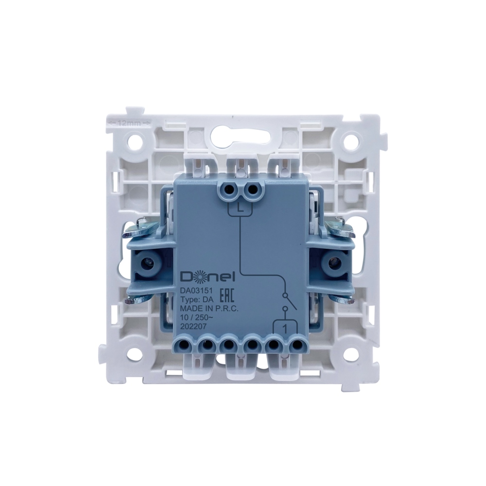 Выключатель одноклавишный встраиваемый звонковый Donel R98 Metal с подсветкой Латунь DA03151-DA290ME — изображение 4