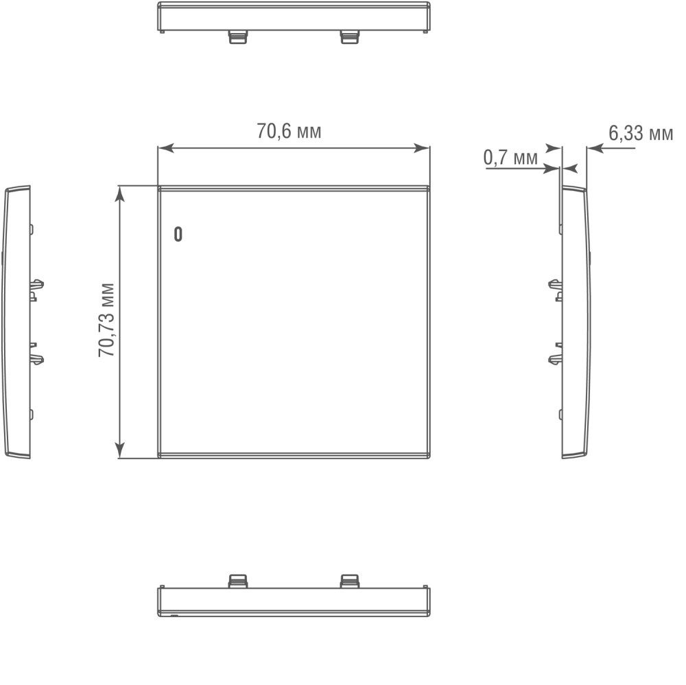 Выключатель одноклавишный встраиваемый звонковый Donel R98 Metal с подсветкой Латунь DA03151-DA290ME — изображение 6