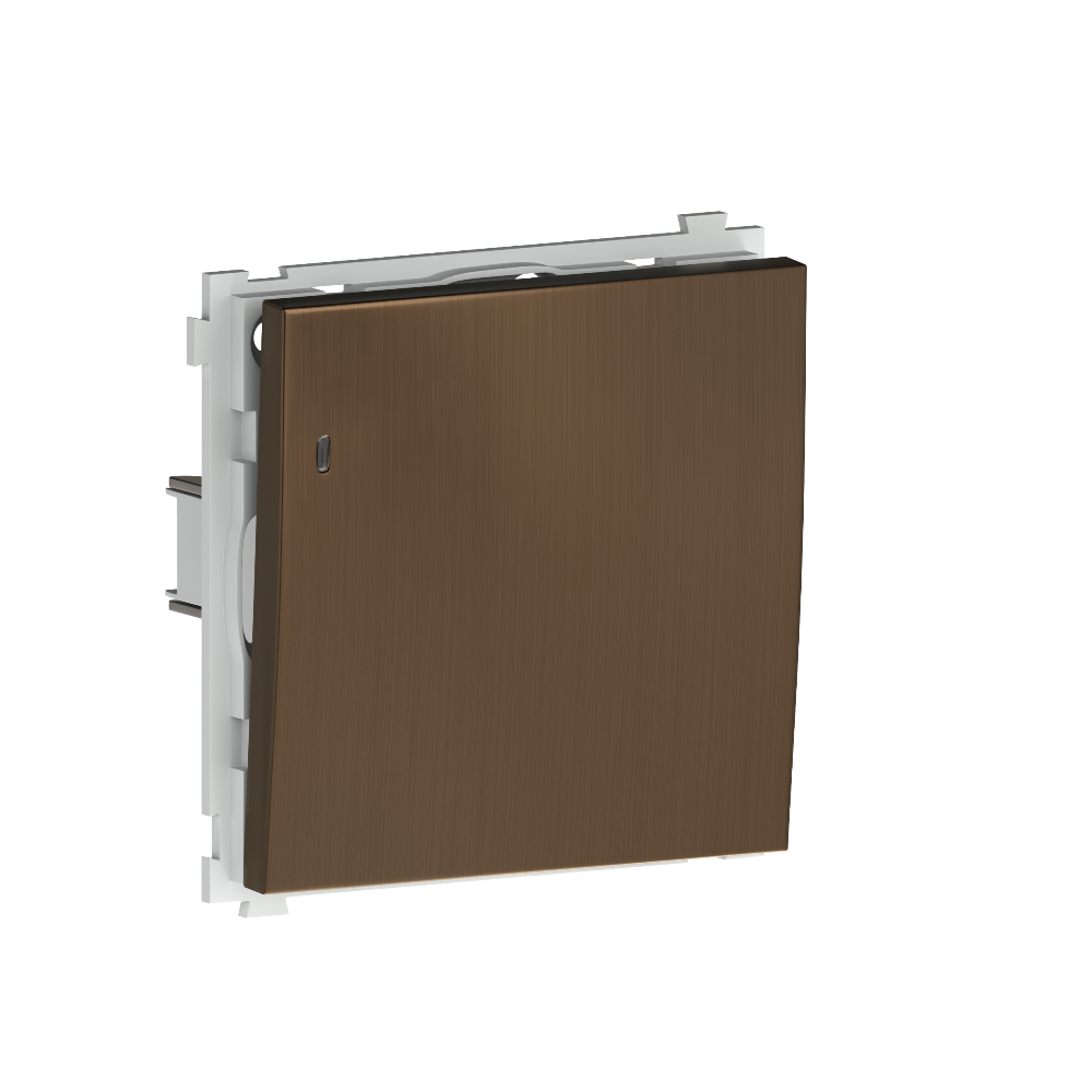 Выключатель одноклавишный встраиваемый звонковый Donel R98 Metal с подсветкой Латунь DA03151-DA290ME