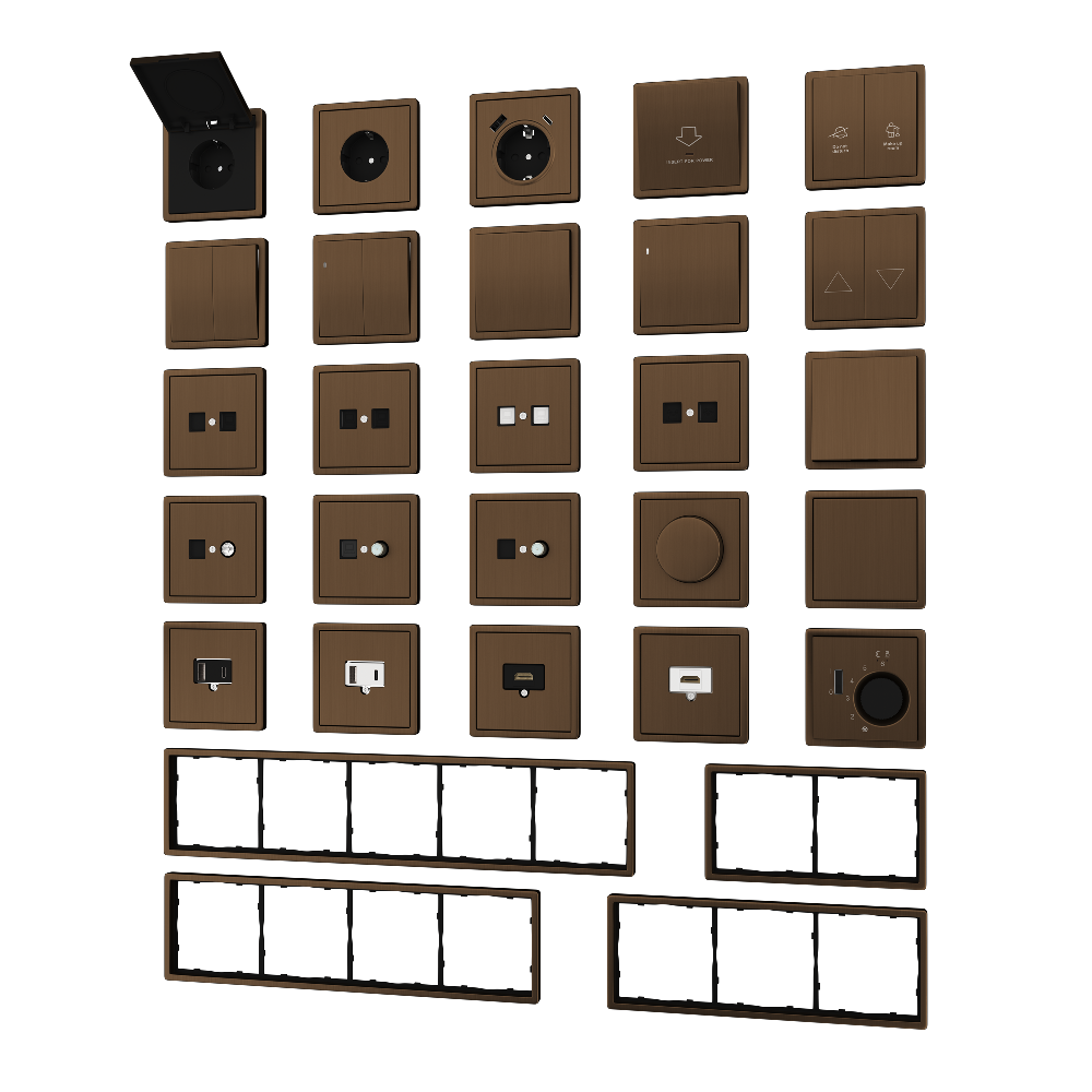 Выключатель одноклавишный встраиваемый звонковый Donel R98 Metal с подсветкой Латунь DA03151-DA290ME — изображение 3