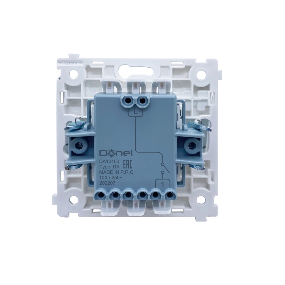 Выключатель одноклавишный встраиваемый Donel R98 Белый матовый DA10100-DA29633 — изображение 4