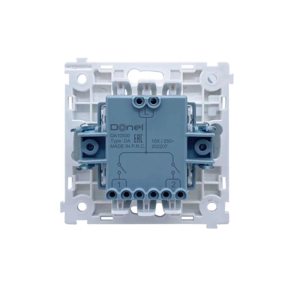 Выключатель двухклавишный встраиваемый Donel R98 Metal Золото матовое DA10500-DA295BR — изображение 4