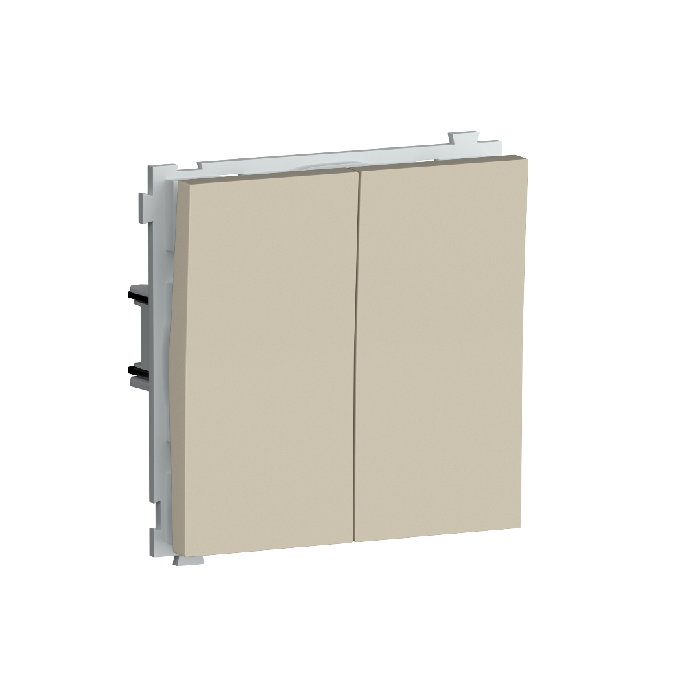 Выключатель двухклавишный встраиваемый проходной Donel R98 Кашемир матовый DA10800-DA29535