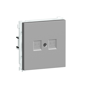 Розетка встраиваемая двойная Ethernet Donel R98 RJ45 2-я Cat.6/ClassE-8/8 Алюминий матовый DA16600-DA86926