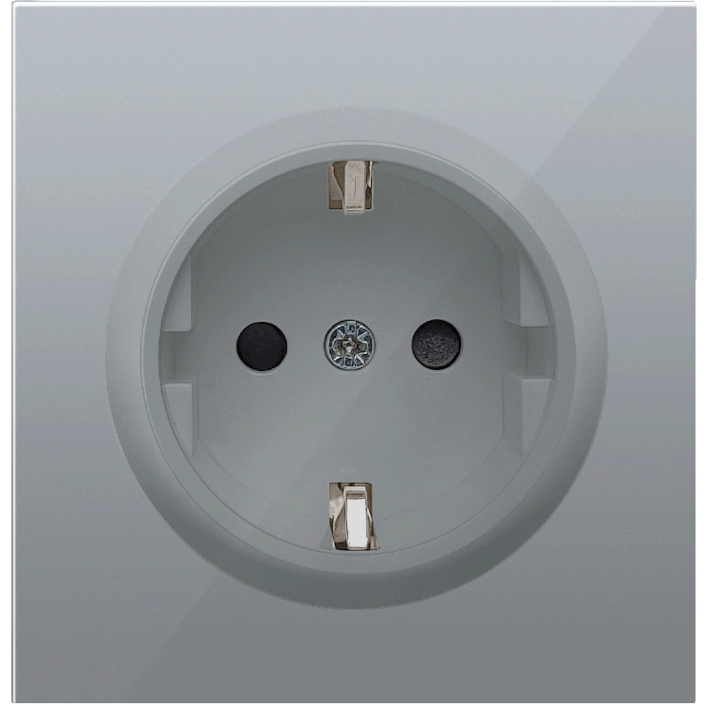 Розетка встраиваемая Donel R98 Schuko с заземлением и шторками на клеммах Алюминий матовый DA17700-DA22026 — изображение 2