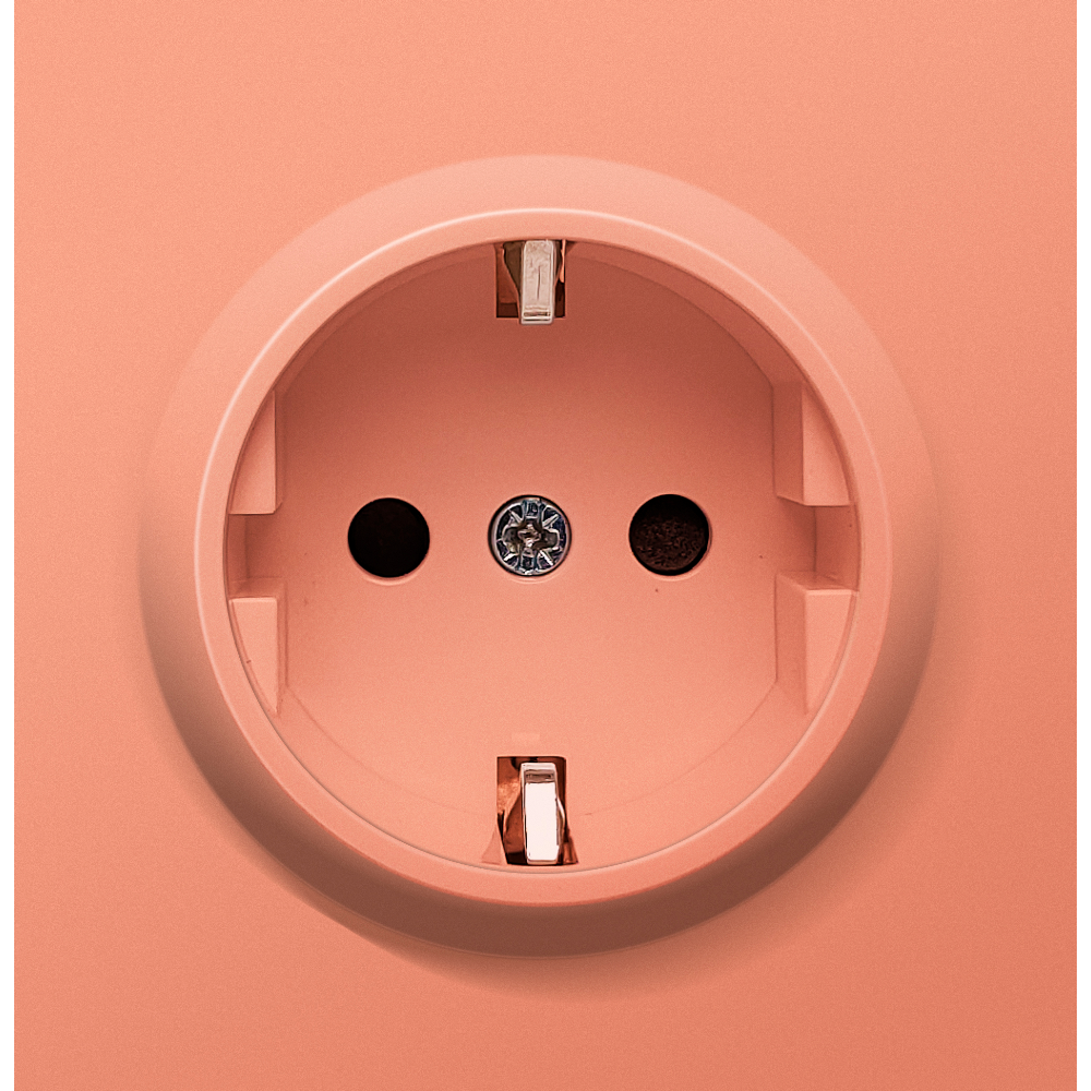Розетка встраиваемая Donel R98 Schuko с заземлением и шторками на клеммах Коралл матовый DA17700-DA22045 — изображение 2