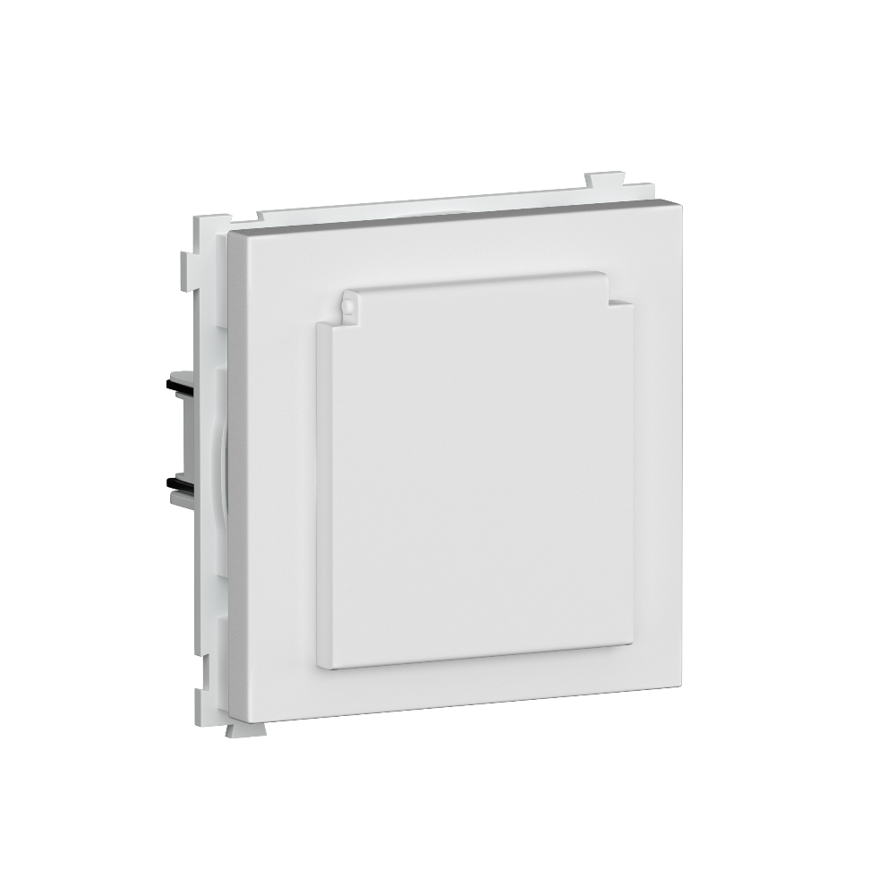 Розетка встраиваемая Donel R98 Schuko с крышкой и заземлением на винтах Белый матовый DA18800-DA45433 — изображение 2