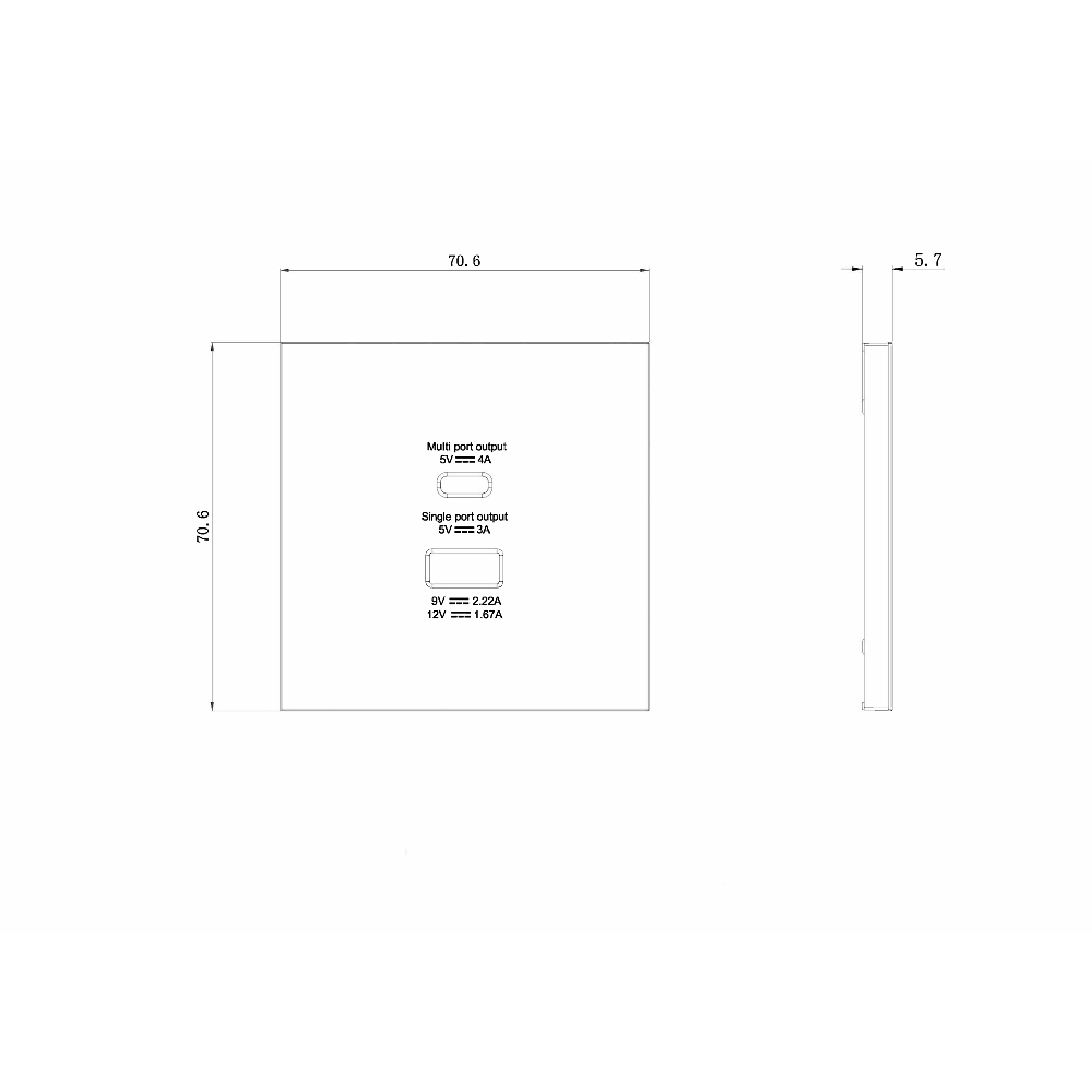 Розетка встраиваемая USB Donel R98 тип A+С быстрая зарядка Карбон матовый DA20400-DA27730 — изображение 6