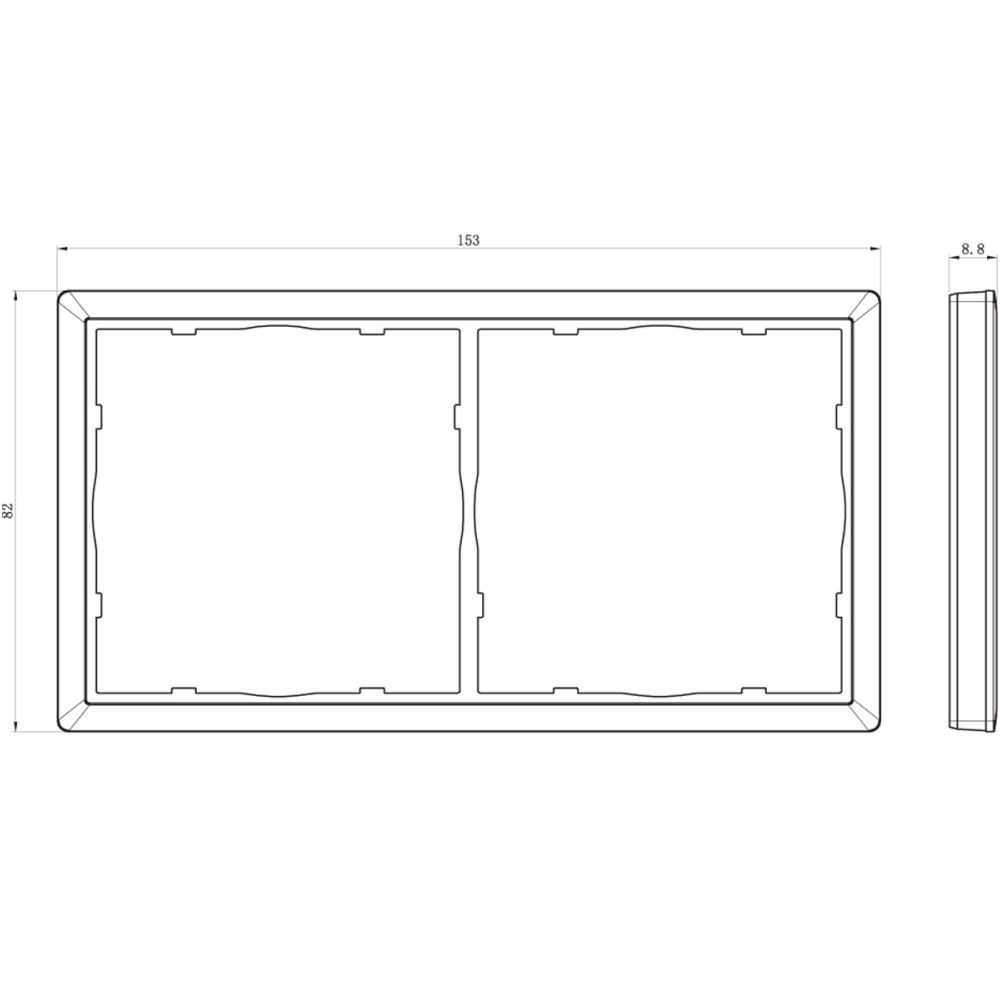 Рамка пластиковая Donel R98 на 2 поста Черный матовый DA21228 — изображение 3
