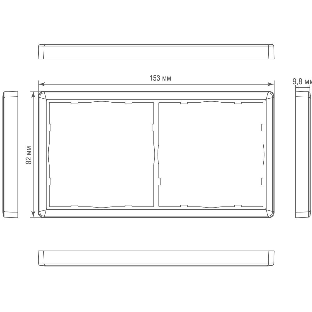 Рамка из металла Donel R98 Metal на 2 поста Золото матовое DA212BR — изображение 3
