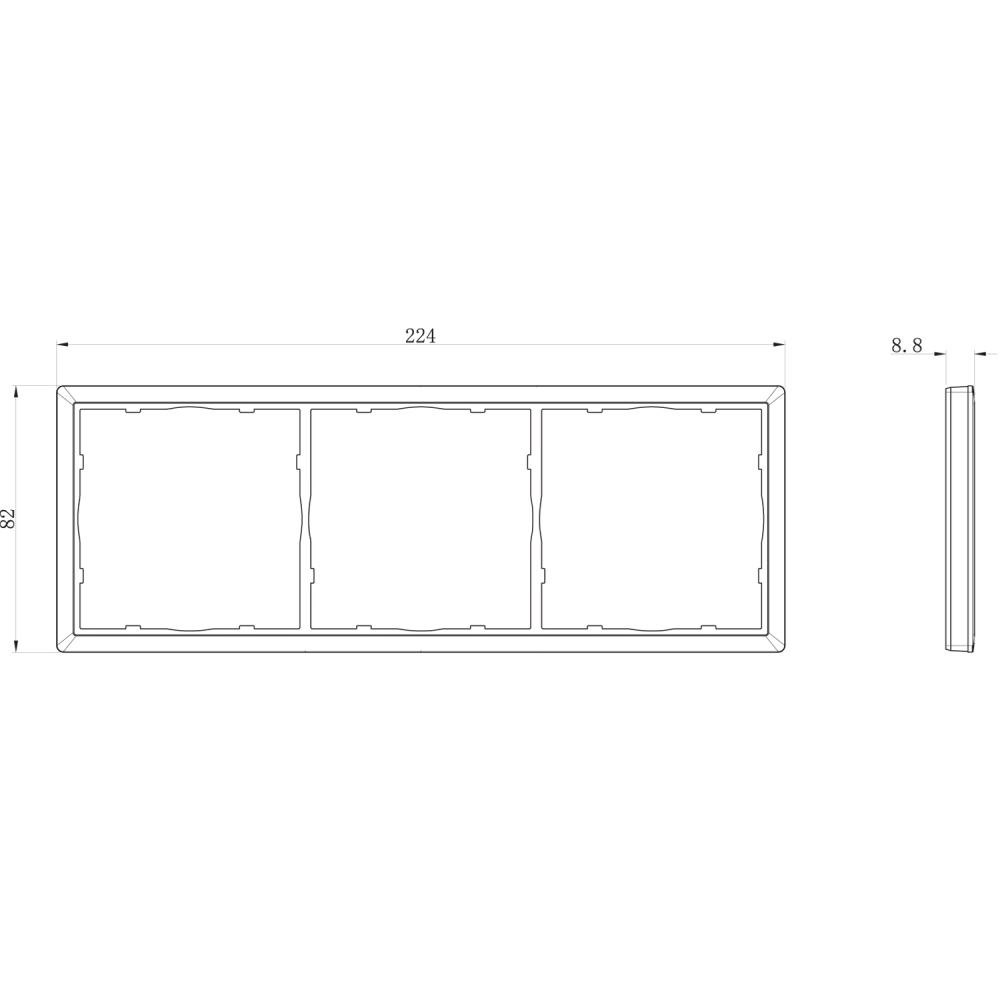 Рамка пластиковая Donel R98 на 3 поста Коралл матовый DA21345 — изображение 3