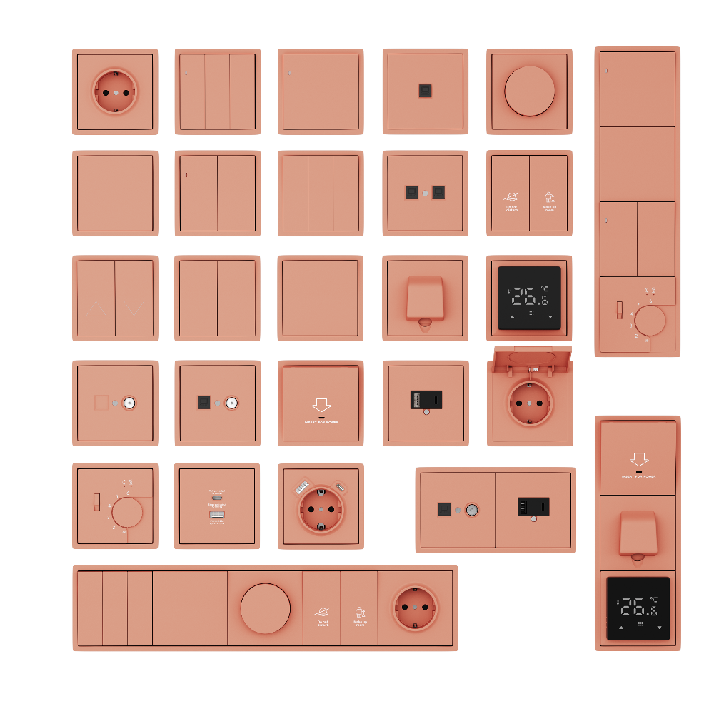 Рамка пластиковая Donel R98 на 4 поста Коралл матовый DA21445 — изображение 2