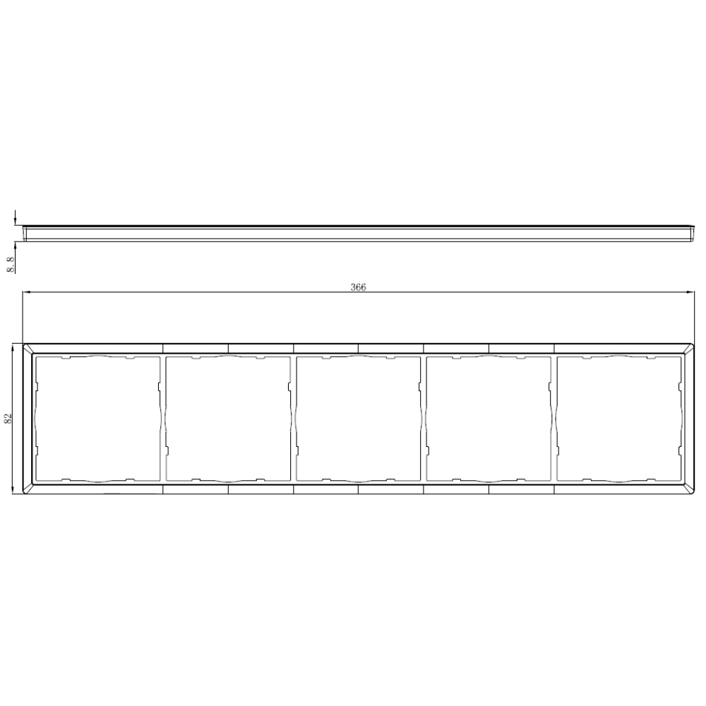 Рамка пластиковая Donel R98 на 5 постов Белый глянцевый DA21503 — изображение 3