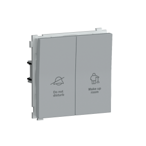 Выключатель двухклавишный встраиваемый Donel R98 с символами DND/MUR Серый матовый DA25800-DA88840