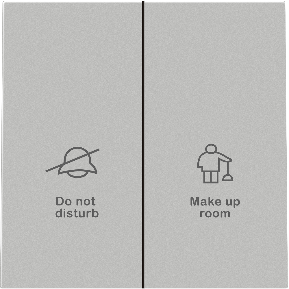 Выключатель двухклавишный встраиваемый Donel R98 с символами DND/MUR Серый матовый DA25800-DA88840 — изображение 2